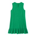 thumbnail image 4 of Fashion Summer Dress for Women Sleeveless Round Neck Casual Loose Fit Solid color Flowing hem Mid Dress for All Occasions Daily Date(Green,S), 4 of 5