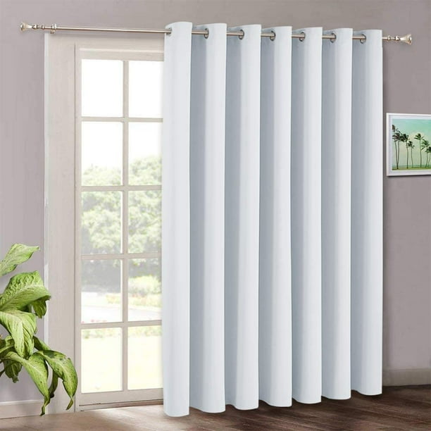 White Curtain Blind Extra Long Room Darkening Window Treatment Panels For Patio Door Sliding Glass Pool House Office Dining Hall Ceremony 100 X 108 Inches Grayish Com Room Darkening Window Treatment Panels, 108 Inch Sliding Closet Doors