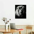 thumbnail image 3 of Nawypu  Graphic Black and White Lion Portrait Canvas Prints Wall Art Stretched Wood Frame BaW Animal Canvas Pictures for Living Room Decoration Vertical Ready to Hang, 3 of 5