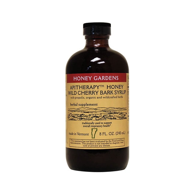 Honey Gardens Wild Cherry Bark Syrup with Apitherapy Raw Honey