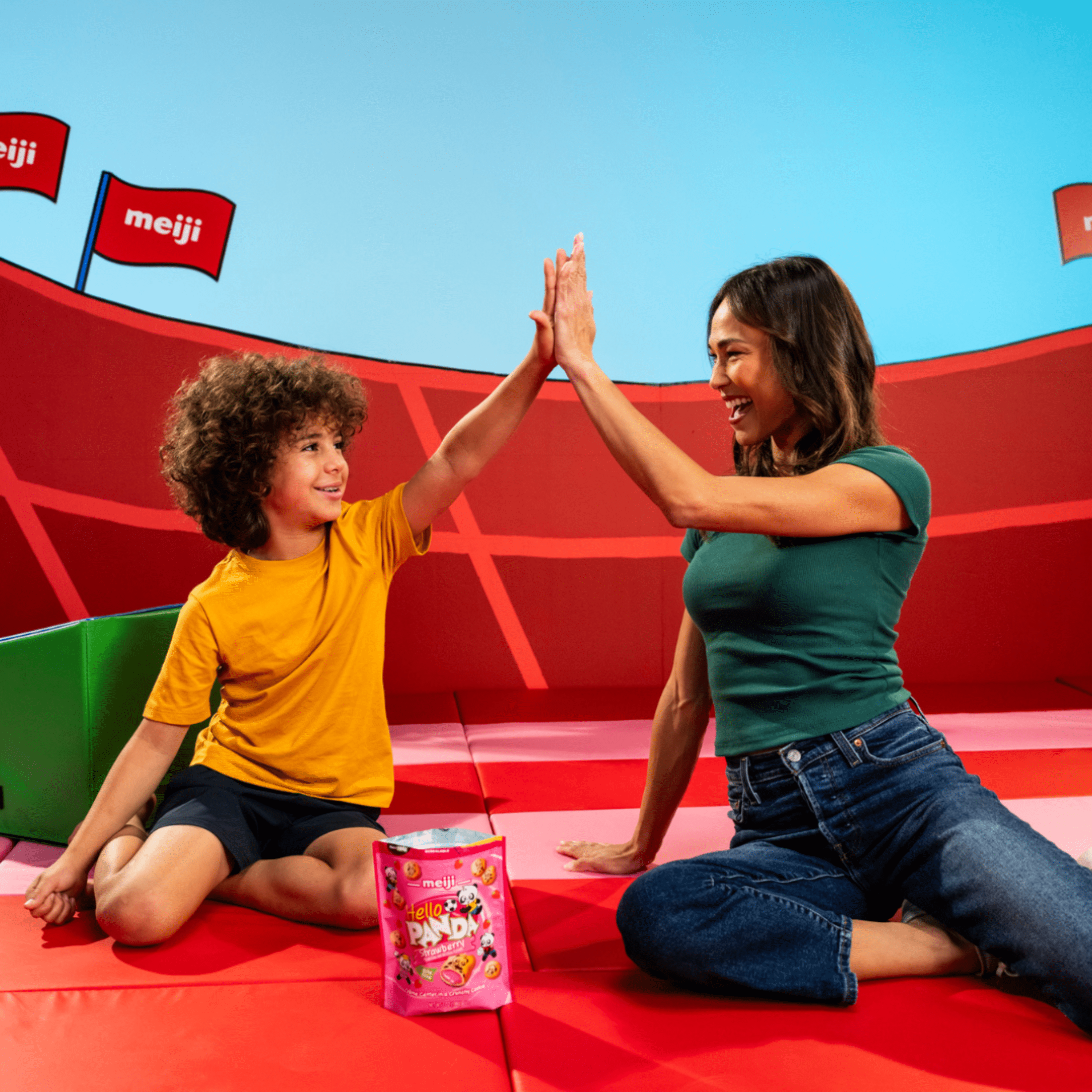 Meiji Hello Panda Strawberry Crème Cookies, Bite-Sized Kids Snack, 7oz Resealable Pouch