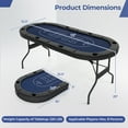 thumbnail image 3 of Gymax 8 Player Foldable Poker Table Portable Folding Texas Holdem Table w/Padded Rail Blue, 3 of 10