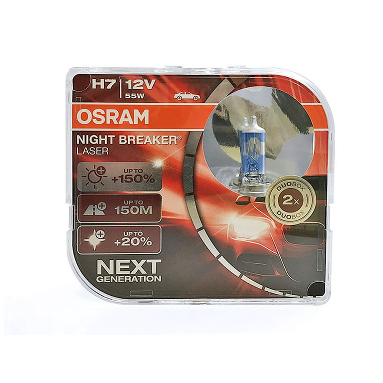 OSRAM COPPIA LAMPADE AUTO H7 NIGHT BREAKER LASER +130% DI LUMINOSITA'  12V/55W