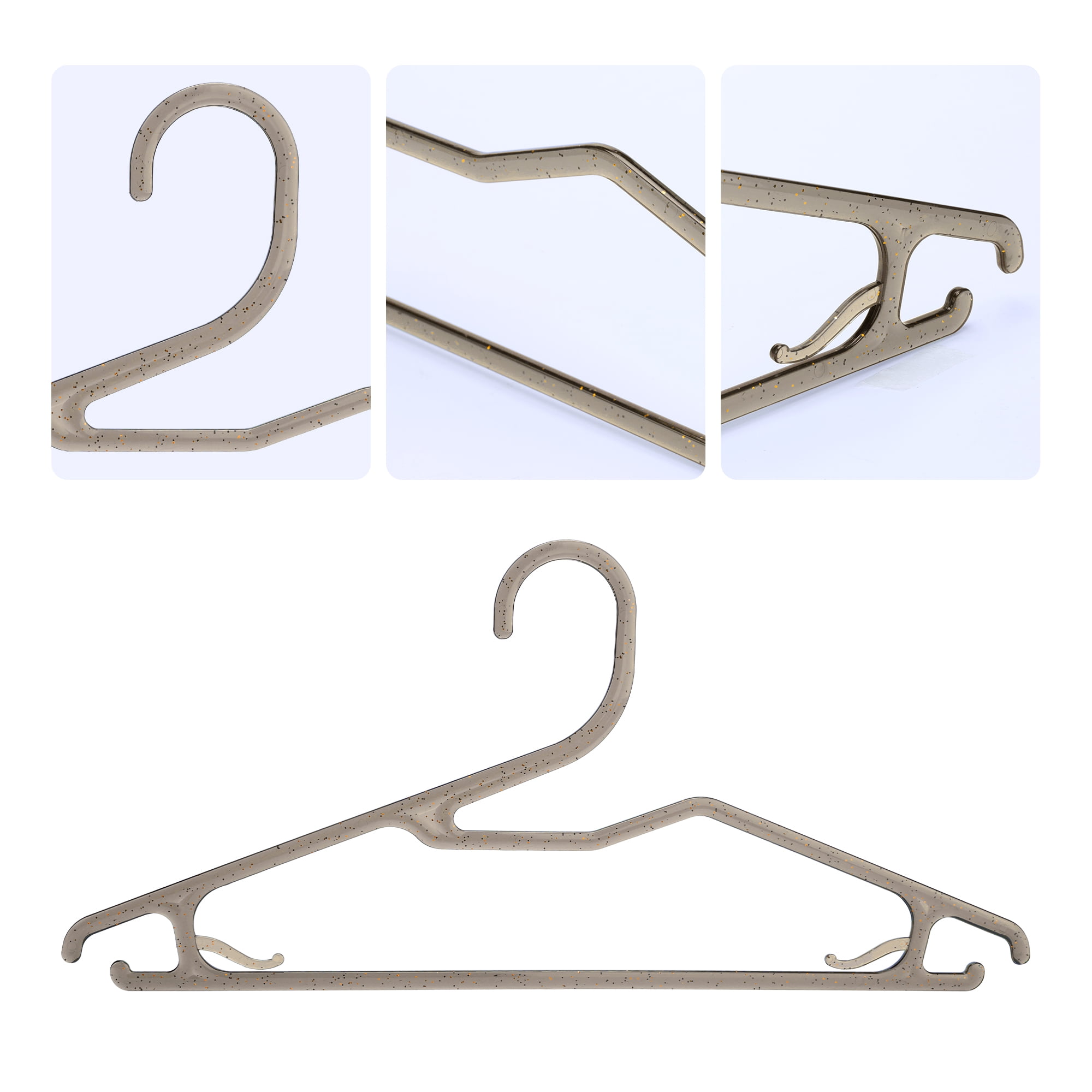 Unique Bargains Plastic Durable Space Saving Clothes Hangers 10 Packs Gray