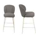 thumbnail image 2 of JERFIT Modern Kitchen Counter Stools Set of 2, Upholstered Fabric Bar Stools with Metal Legs for Dining, Industrial Gray and White, 2 of 7