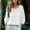 Womens Tops Plus Size Spring-White, variant on Homenesgenics Womens Tops Plus Size Spring 3/4 Sleeve Round Neck Button-Up Bell Sleeve Solid Color Cotton-Linen Top/Shirt Brown S