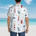 thumbnail image 4 of Disketp Hawaiian Shirts For Men,Nautical Lighthouse Sailboat Print Mens Casual Short Sleeve Button Down Shirts Beach Shirt, 4 of 7
