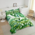 thumbnail image 3 of Tropical Plant Leaf Twin Comforter Set,Boho Botanical Green Leaves Bedding Set Adults,Hawaiian Palm Leaf Monstera Quilt Bed Set Nature Jungle Forest Bed Comforter Set 2Pcs, 3 of 5