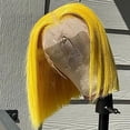 thumbnail image 2 of Colored Wigs Yellow Bob Wigs Lace Frontal Wigs Human Hair 13x4 Lace Front Wigs Brazilian Virgin Hair Short Straight Bob Wigs for Women Cosplay Wigs, 2 of 6