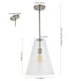 thumbnail image 3 of JONATHAN Y Arlo 11.5" 1-Light Mid-Century Modern Iron/Seeded Glass LED Pendant, Nickel/Clear, 3 of 10