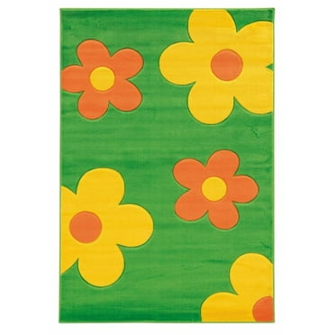 Riverbay Furniture Transitional Yarn 8'x10' Rug in Green and Yellow