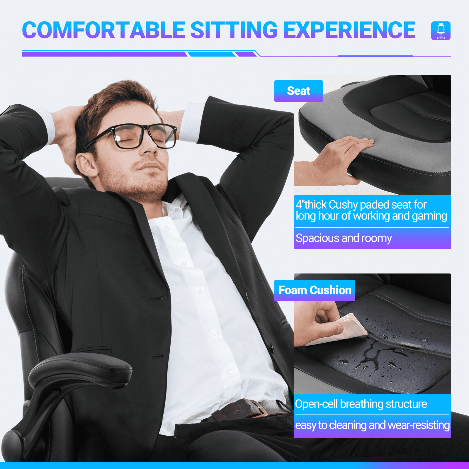 MAYEERTY Video Game Chairs with S-shaped backrest,Gamer Chair for Adults, 300lb Capacity, Racing Style Computer Chair with Ergonomic Lumbar Support, Gaming Chairs for Teens
