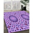 thumbnail image 3 of Ahgly Company Machine Washable Indoor Square Transitional Violet Purple Area Rugs, 3' Square, 3 of 7
