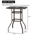 thumbnail image 3 of SalonMore Square Glass 32" Dining Table Brown, Outdoor Glass Bar Table w/ Iron Frame, Patio Table for All Weather, Brown, 3 of 8