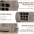 thumbnail image 5 of SNYNUXX Farmhouse Coffee Bar Cabinet, Storage Buffet Table with Wine Rack and Sliding Barn Door, Gray, 5 of 7
