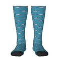 thumbnail image 2 of Picia Women Crew Soft Moisture-wicking Socks Cartoon Whale Pattern Design Cotton Socks, One Size fit All, 2 of 9