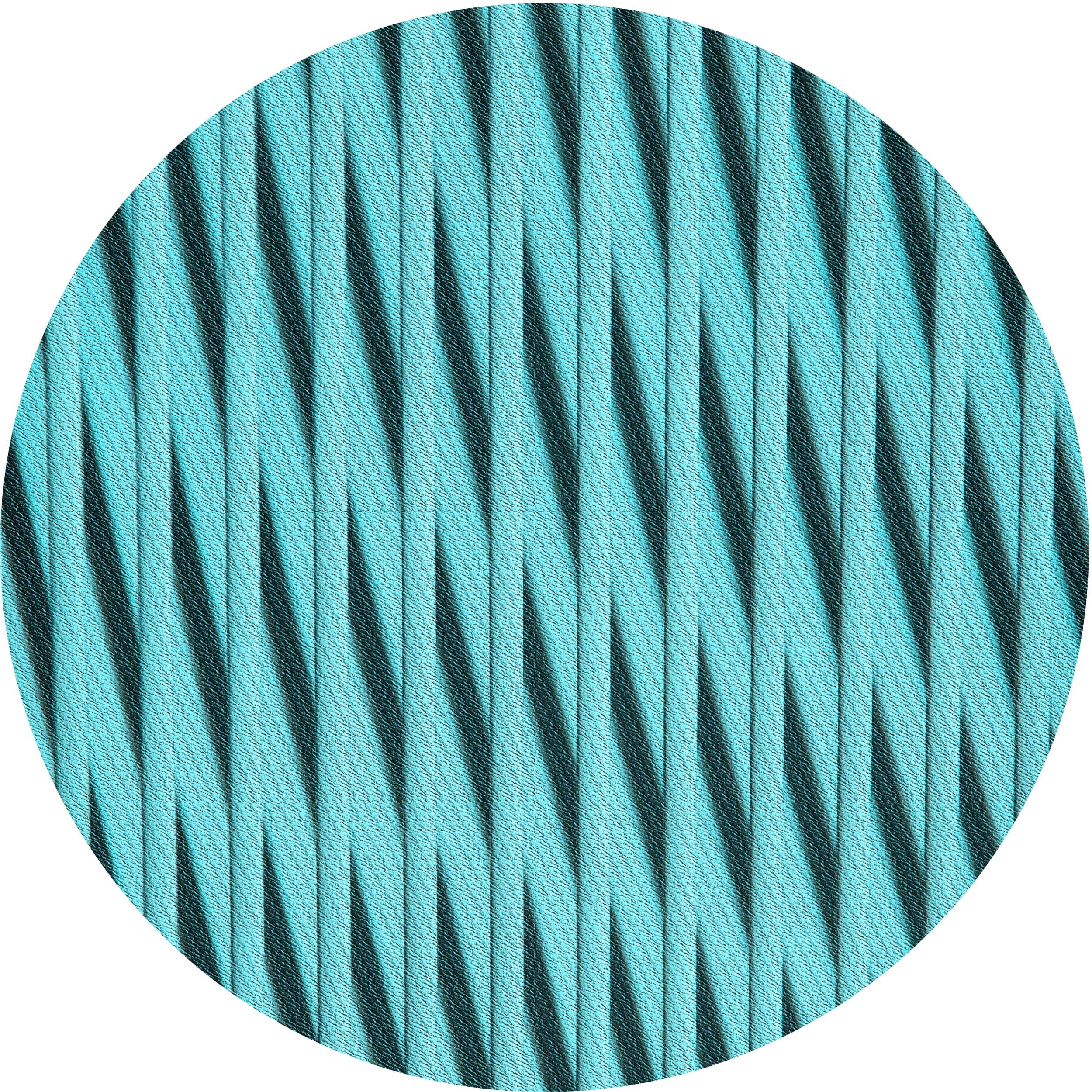 Ahgly Company Indoor Round Patterned Dark Cyan Green Area Rugs, 6 ...