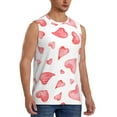 thumbnail image 2 of Balery Pink Hearts Men's Sleeveless Muscle Shirts Workout Tank Top, Moisture Wicking, Odor Protection-XX-Large, 2 of 8