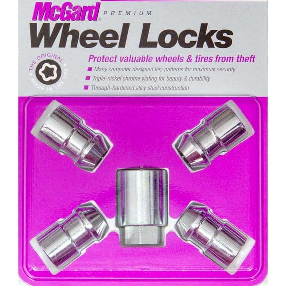 McGard 24157 Chrome Wheel Lock Set M12x1.5 Thread 4 Locks 1 Key for 2021 Toyota RAV4