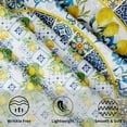 thumbnail image 3 of Lemon Floral Tablecloth Round 60 Inch Tile Flower Table Cover Washable Wipeable Tabletop Decorative for Kitchen Dining Room Picnic Party, 3 of 8