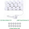 thumbnail image 3 of Hollywood LED Vanity Mirror Lights Kit, Dimmable Stick on USB Vanity Lights,Makeup Light Strip For Bedroom, Dressing Room, Wedding, Party illuminating (4000K Natural White 14 Bulbs 5V USB), 3 of 7