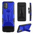 thumbnail image 2 of Compatible for Nokia G400 5G Case with Holster Belt Clip Hybrid Shockproof Protective Phone Cover with Kickstand - Blue, 2 of 6