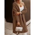 thumbnail image 2 of Women's Hooded Long Knit Cardigan Open Front Loose Sweater Coat with Pockets, 2 of 5