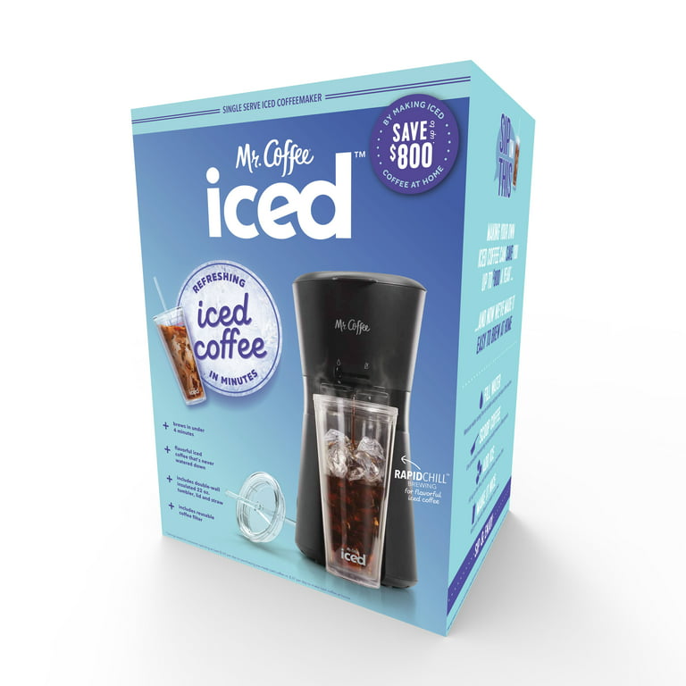 Mr. Coffee Single-Serve Iced or Hot Coffee Maker with Reusable Tumbler NEW