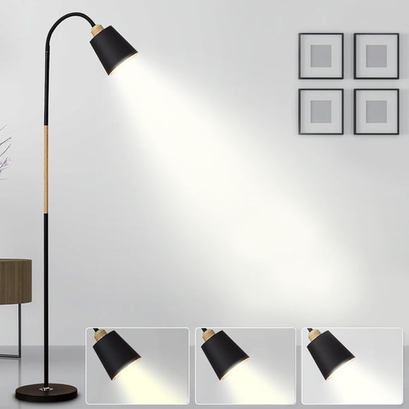 Lampara de Piso LED, Lámpara de Pie con Cuello Cisne Ajustable, 3 Modos Iluminación, Lamparas Piso Minimalista para Sala estar, Dormitorio, Lectura