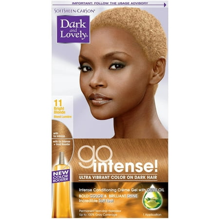 2 Pack - Dark and Lovely Go Intense! Hair Color Kit, Bright Blonde 1 (Best Hair Dye To Go Blonde)