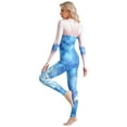 thumbnail image 5 of Sxiwei Women's Fish Scale Print Jumpsuit Mermaid Costume Long Sleeve Back Zipper Bodysuit Unitard Dark Blue S, 5 of 7