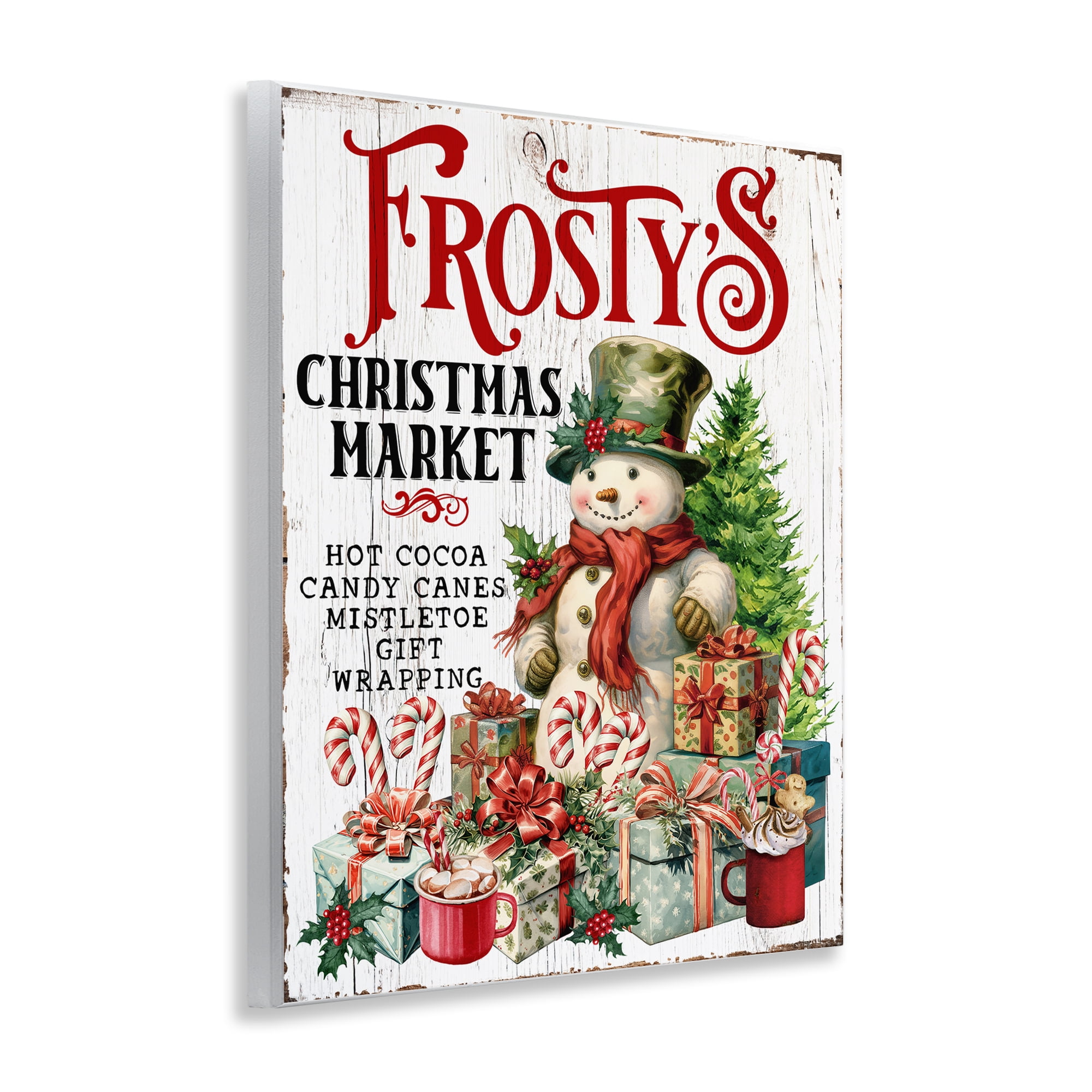 Stupell Industries Frosty's Christmas Market Holiday Painting Unframed Art Prints Wall Art, 11 x 14