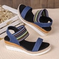 thumbnail image 4 of Tdoqot Wedge Sandals for Women- Comfortable Casual Beach Summer Espadrilles Sandals Dark Blue Size 5.5, 4 of 9