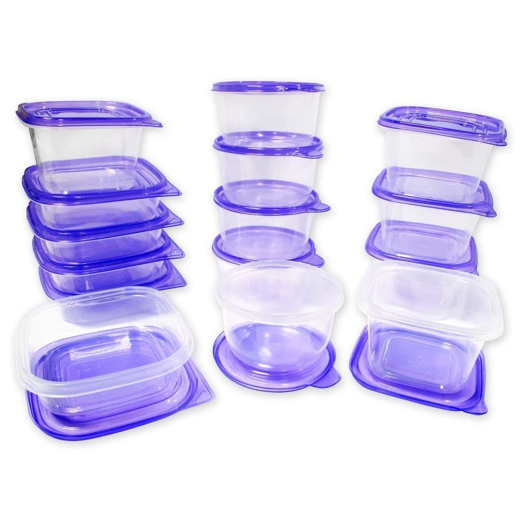 Imperial Home 30 Pc Reusable Plastic Food Storage Containers Set with ...