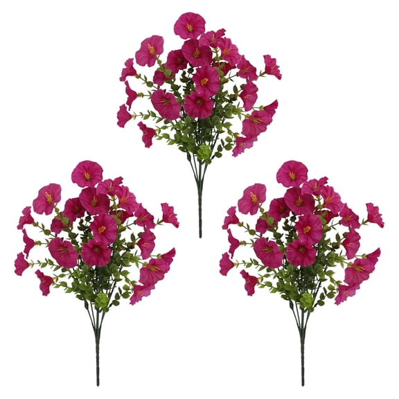 3PC Outdoor Artificial Flowers - Realistic, Weather-Resistant Silk Garden Decor for Yard, Patio & Garden Arrangements