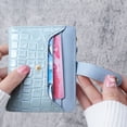 thumbnail image 5 of Cartera de piel de cocodrilo con hebilla para mujer, tarjetero corto con cremallera, monedero para varias tarjetas, 5 of 5