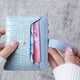 thumbnail image 3 of Cartera de piel de cocodrilo con hebilla para mujer, tarjetero corto con cremallera, monedero para varias tarjetas, 3 of 5