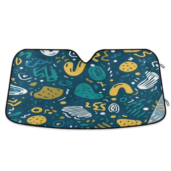 Iauyy Foldable Windshield Sun Shade for Cars, Interior Sun Protection for car UV Protection for Sedan/SUV/Truck, (S/M/L) Teal Mustard Yellow
