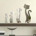 thumbnail image 2 of Toystoory DIY lindo 4 piezas 3D gatos espejo 4 piezas 3D pegatinas de pared hogar habitación Decar espejo arte calcomanía Decoración del hogar, 2 of 5