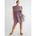 thumbnail image 5 of Time and Tru Women's and Women's Plus Mini Dress with Flutter Sleeves, Sizes XS-4X, 5 of 5
