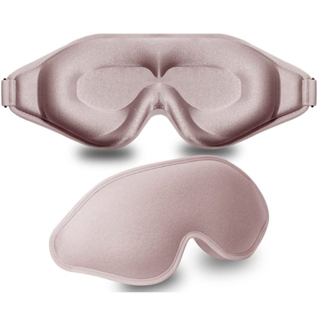 Antifaz para dormir, 3D con contorno profundo para dormir, 99 % bloquea la luz, con correa ajustable para dormir, (rosa)