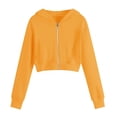 thumbnail image 3 of Abcomgle Girls Hoodies 7-8 Zip Up Cropped Long Sleeve Kids Jacket Cute Trendy Lightweight Pullover Sweatshirt with Pockets, 3 of 7