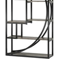 thumbnail image 3 of Modern Bookcase, 5 Tier Geometric Display Shelves, 71 Inch Black Metal, 3 of 5