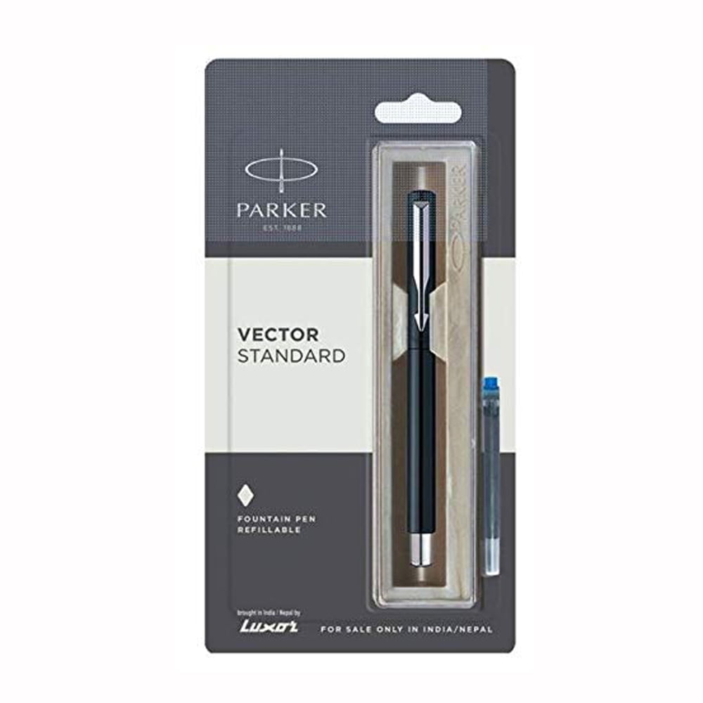 6Pcs Business Fountain Pen Metal Gold Pens 0.5mm standard Nib Ink