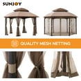 thumbnail image 6 of Sunjoy 13.5x13.5 ft. Gazebo with 2-Tier Dome Canopy Roof, Steel Frame Soft top Gazebo with Ceiling Hook and Mosquito Netting, Tan and Brown, 6 of 16