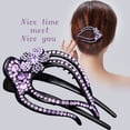 thumbnail image 3 of Hair Accessories for Women Ponytail Duckbill Hair Clips With Rhinestones Hair Decorations Flower Claw Clip Diamond Barrettes Sparkly Prom Hair Clips, 3 of 5
