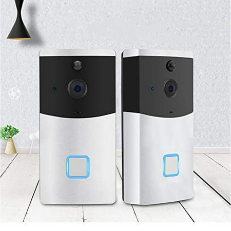 FeelGlad Wi-Fi Enabled Wireless Video Doorbell with HD 720P Camera Image, Night Vision, Compatible with IOS/Android Smartphone APP Control (Two Rechargeable Batteries, USB (Best Android Battery Saver App 2019)