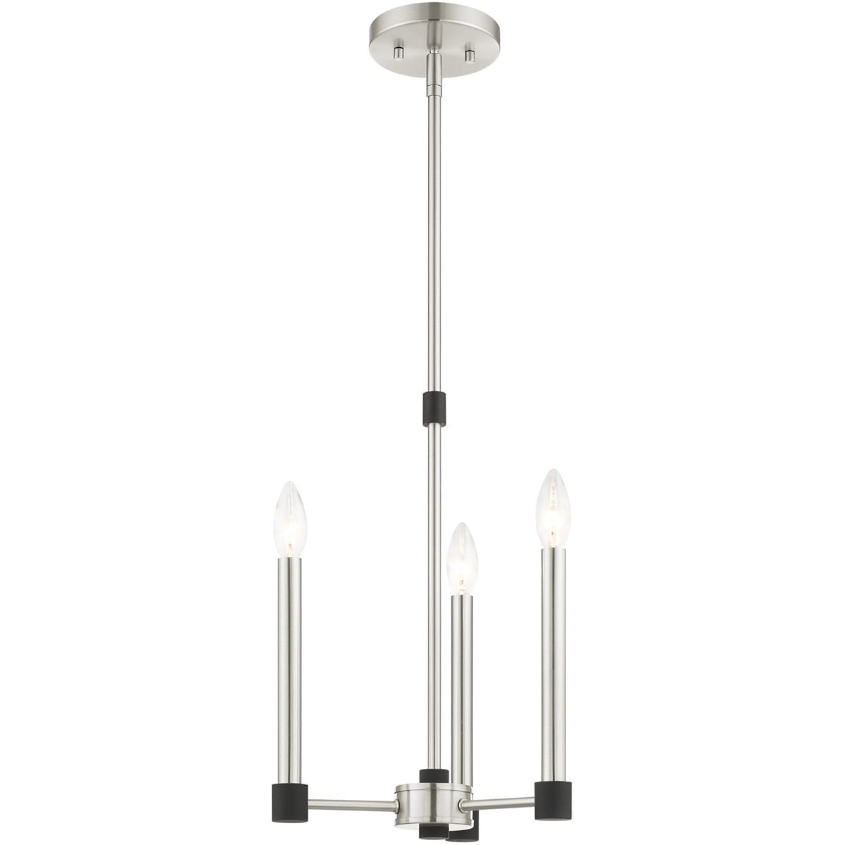 3 Light Brushed Nickel Chandelier with Steel base material