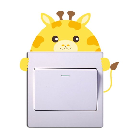 Small Cute Cartoon Animal Switch Sticker Nursery Kids Home Wallpaper Bedroom Removable Wall Decals PVC Home Wallpaper