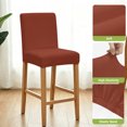 thumbnail image 4 of Pure Burnt Ochre Bar Stool Covers - Stretch Dining Chair Covers Set of 4, Modern Solid Color Minimalist Art Bar Chair Cover Removable Counter Stool Pub Chairs Slipcovers Protectors for Kitchen/Cafe, 4 of 9